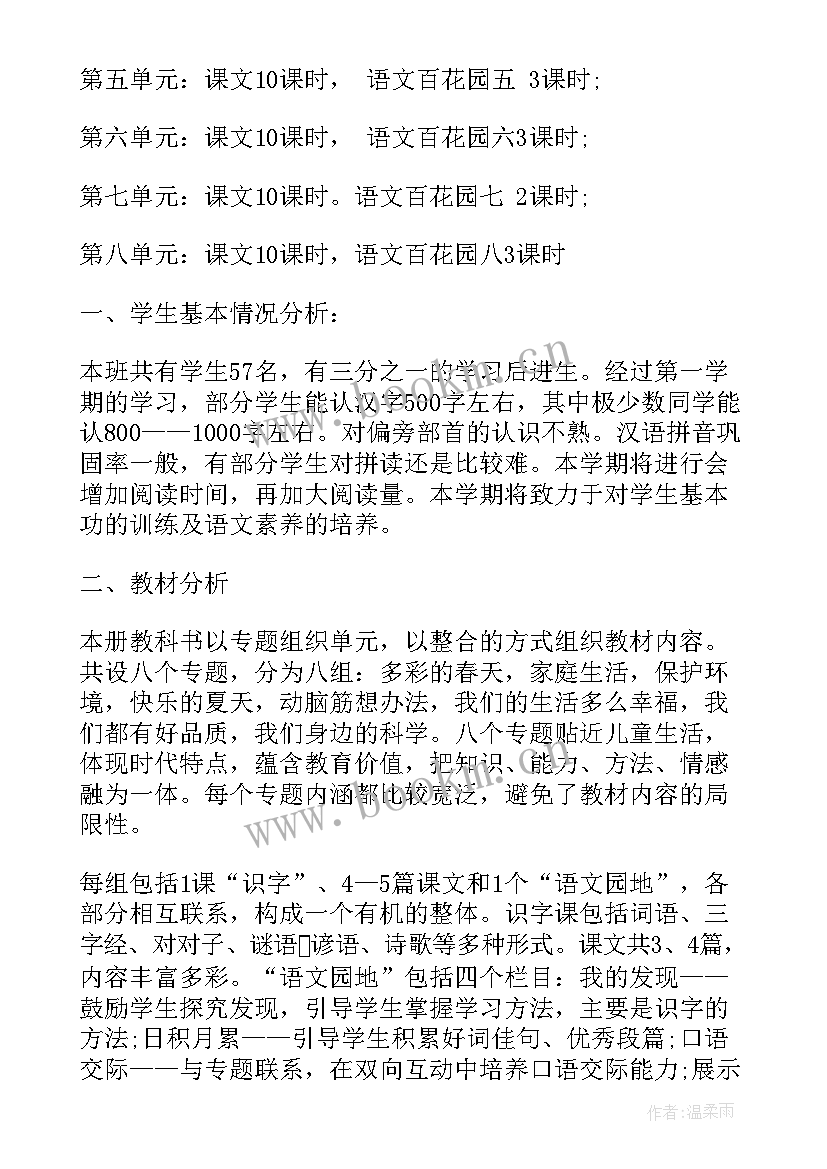 一年级语文教学计划新编人教版(优秀7篇)