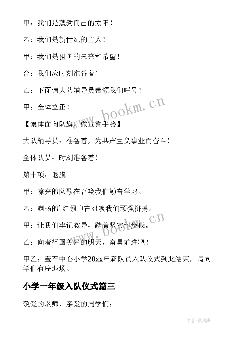 小学一年级入队仪式 一年级新生入队仪式学生发言稿(模板7篇)