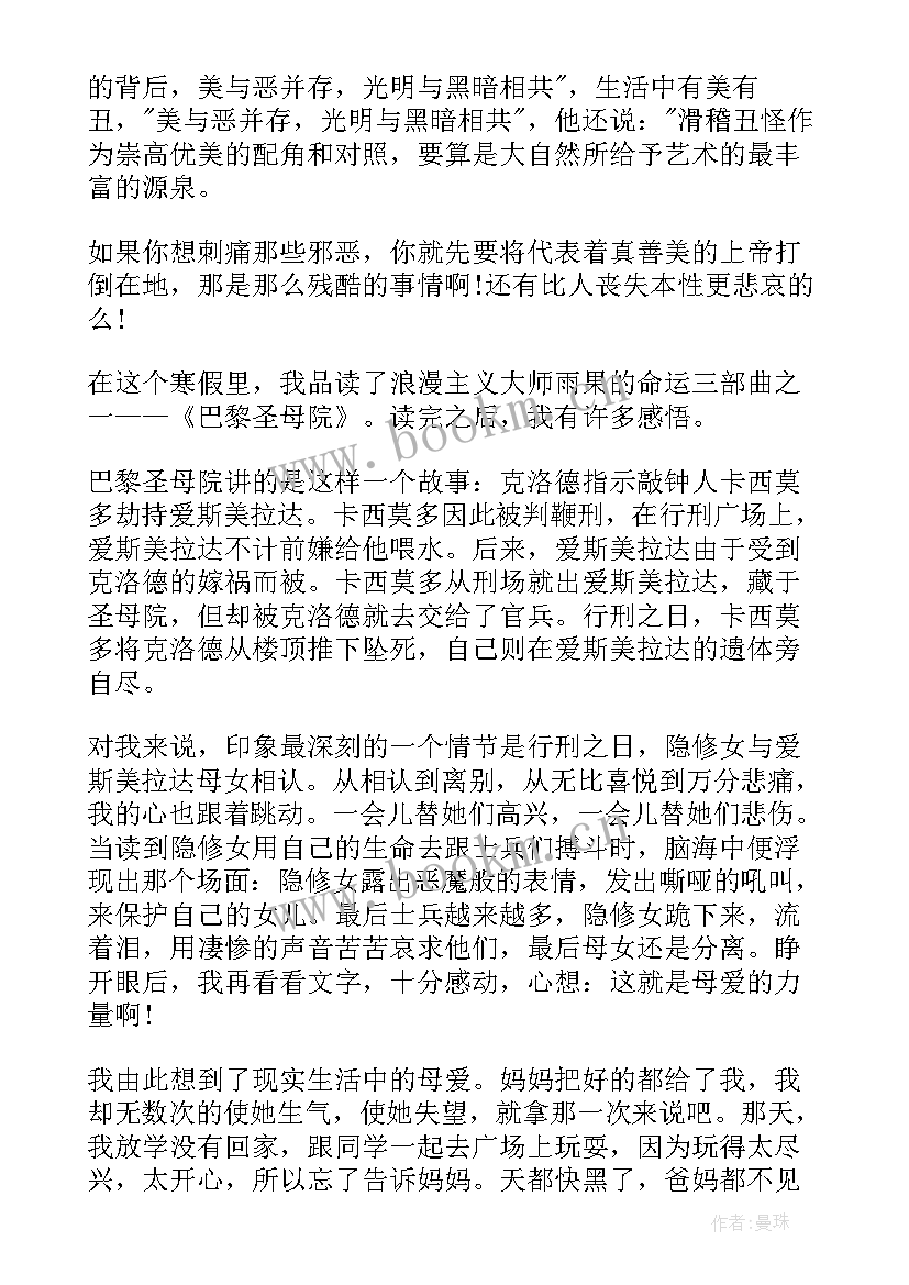 2023年巴黎圣母院的心得体会 巴黎圣母院读书心得(精选7篇)