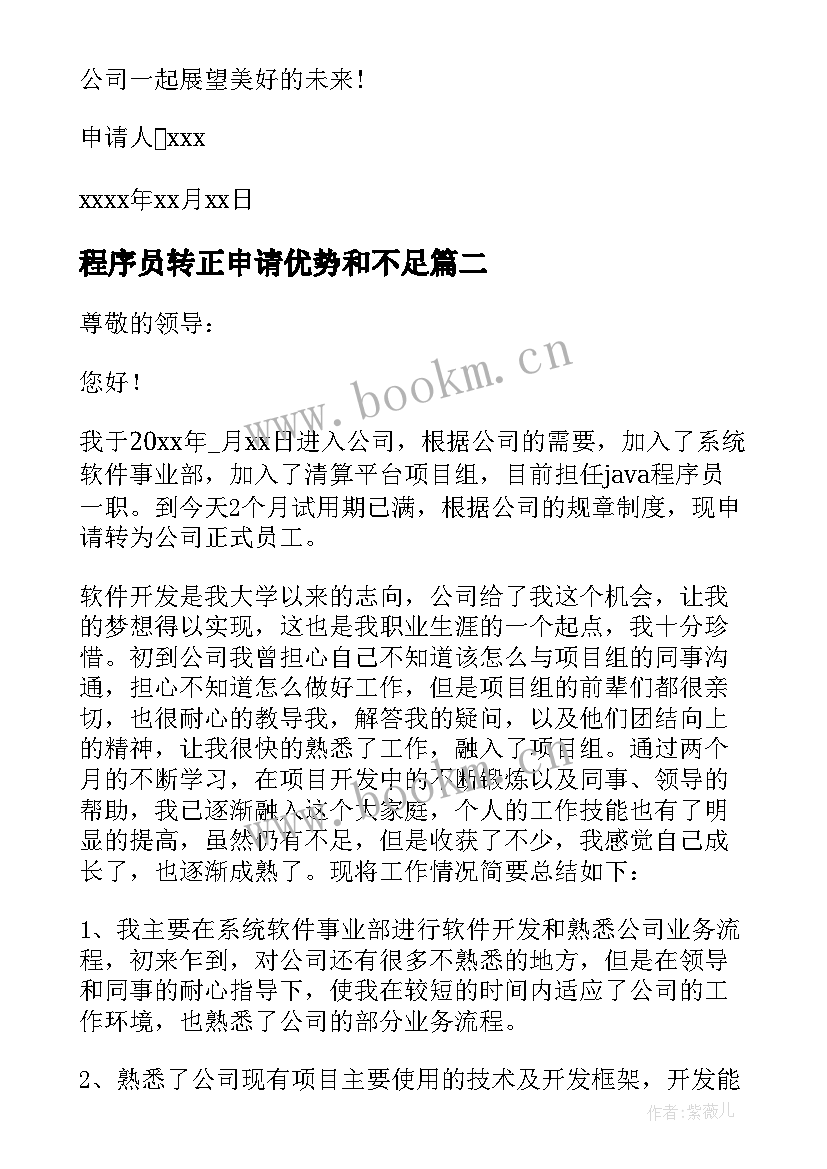 程序员转正申请优势和不足 程序员转正申请书(优质8篇)