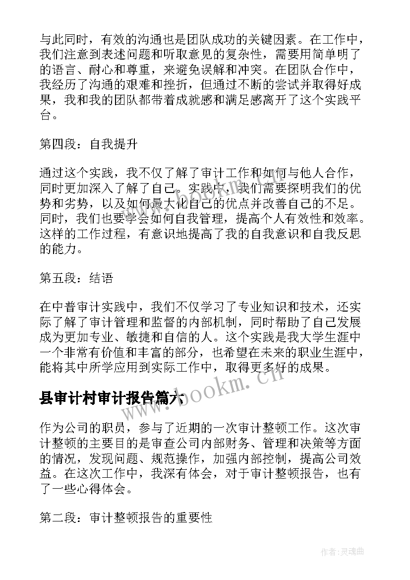 2023年县审计村审计报告(实用8篇)