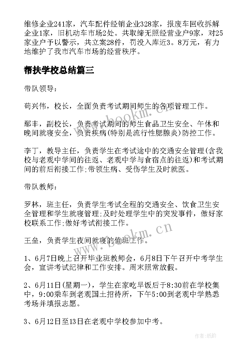 帮扶学校总结(模板5篇)