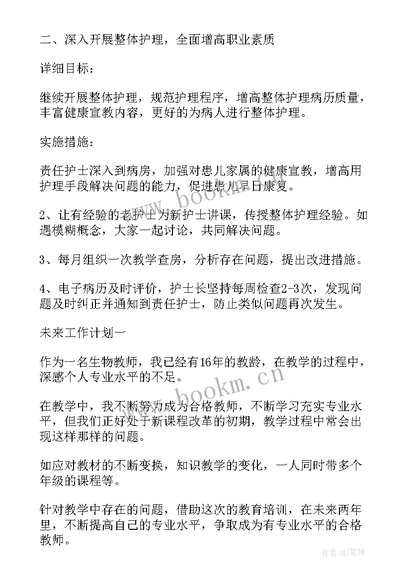 最新未来一年内工作计划(汇总5篇)