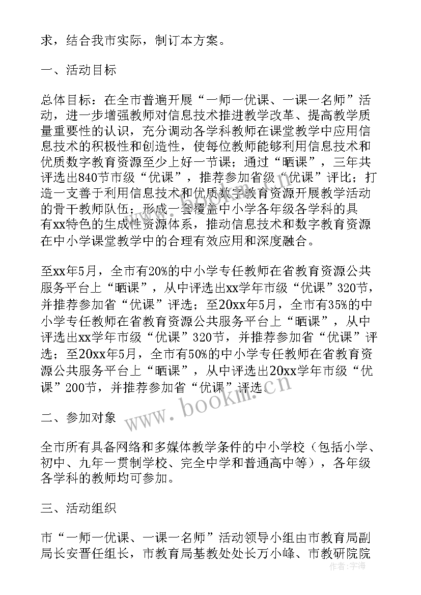 2023年一师一优课活动心得体会(实用5篇)