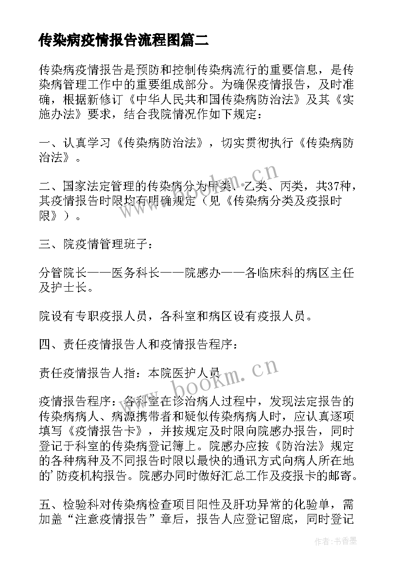 最新传染病疫情报告流程图(大全8篇)