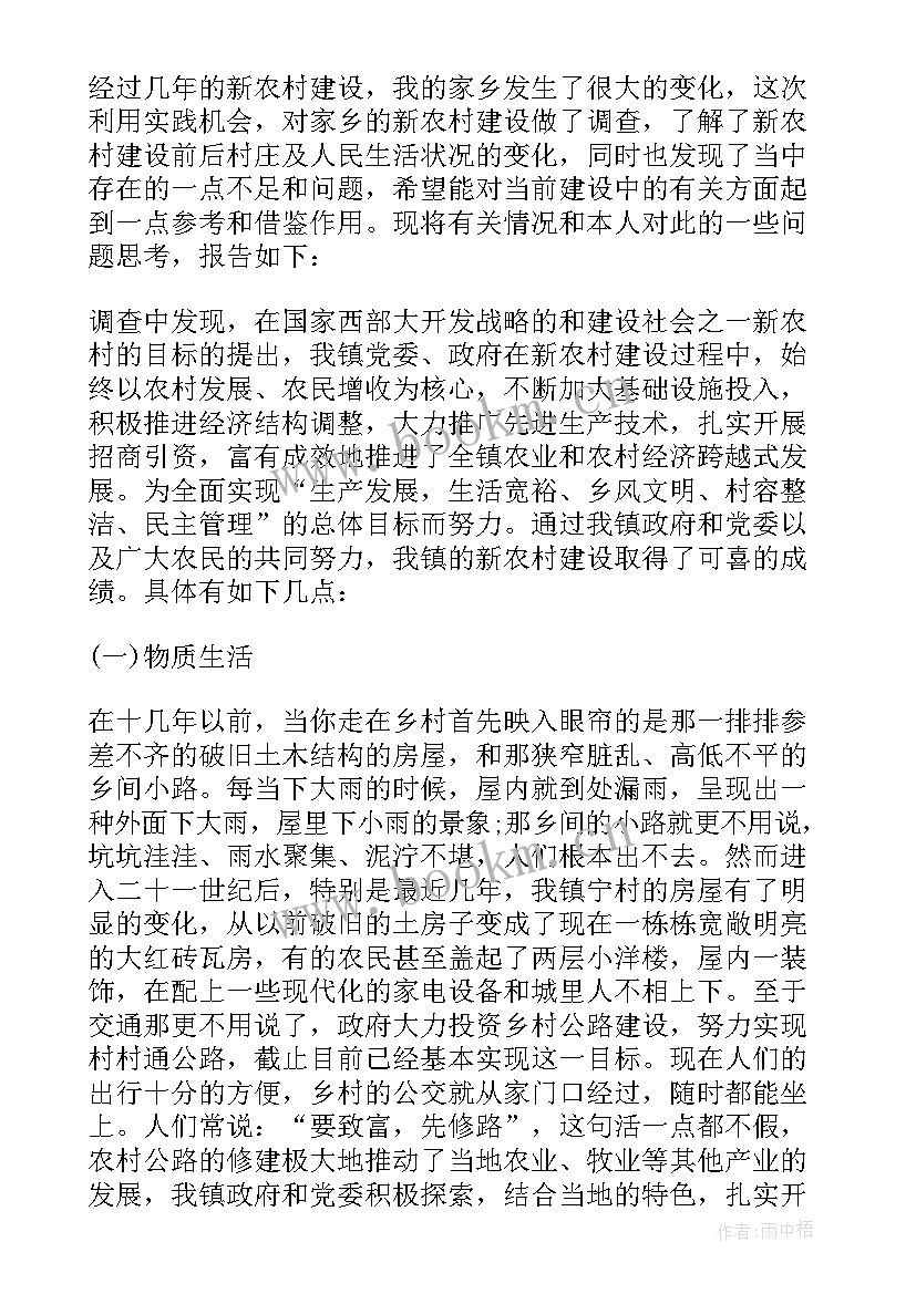 2023年新农村实践活动报告总结(优质7篇)