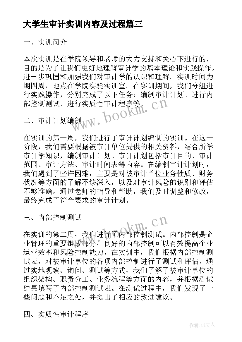 大学生审计实训内容及过程 审计实训总结报告(优质5篇)