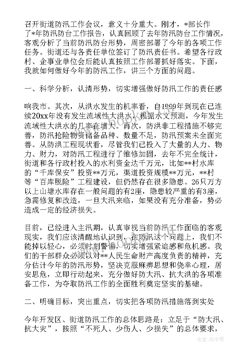 最新村级防汛工作会议记录(精选5篇)