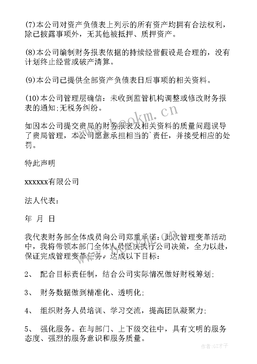 2023年财务状况表填写 企业财务状况承诺书(优质7篇)