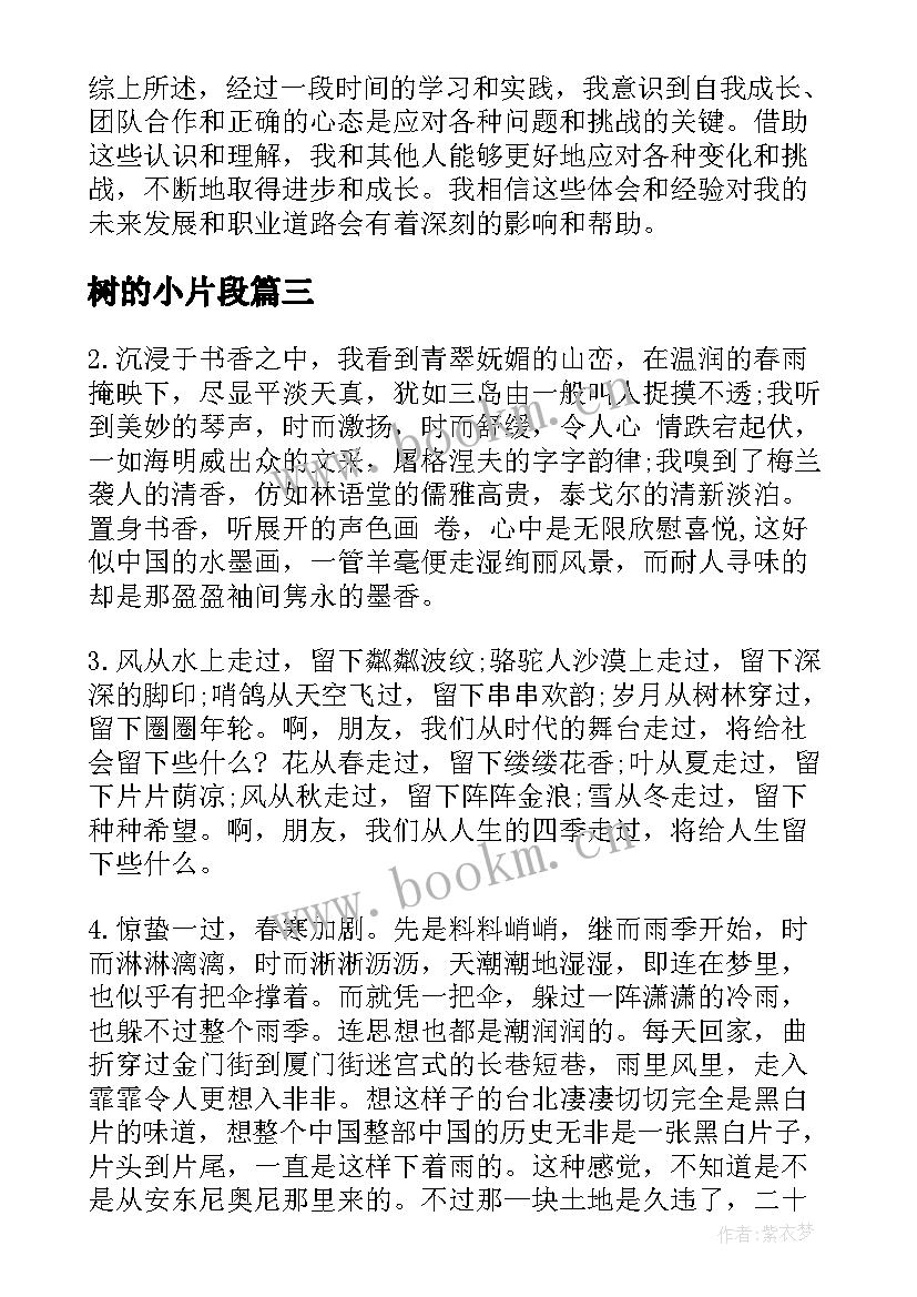 2023年树的小片段 心得体会段落(通用9篇)