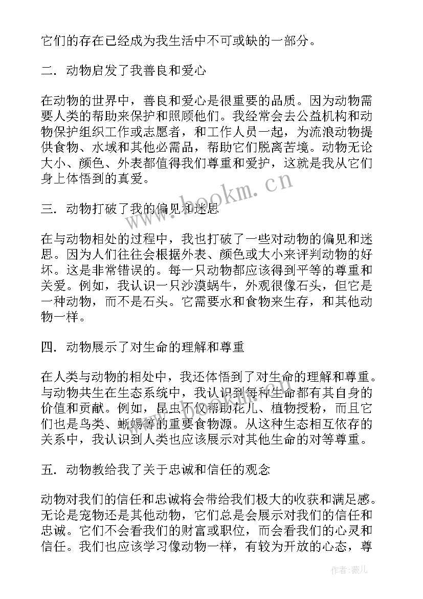 2023年热爱运动的动物 动物的心得体会(通用6篇)