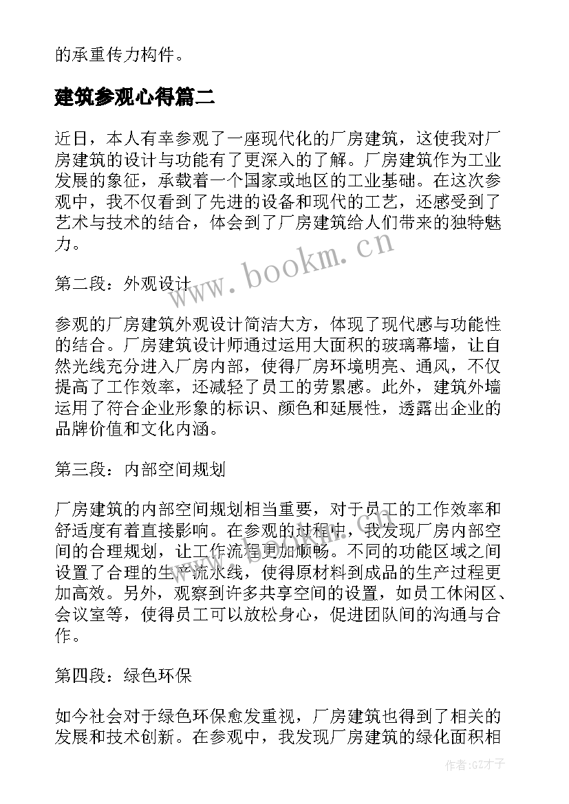 2023年建筑参观心得 建筑参观实习报告(实用6篇)