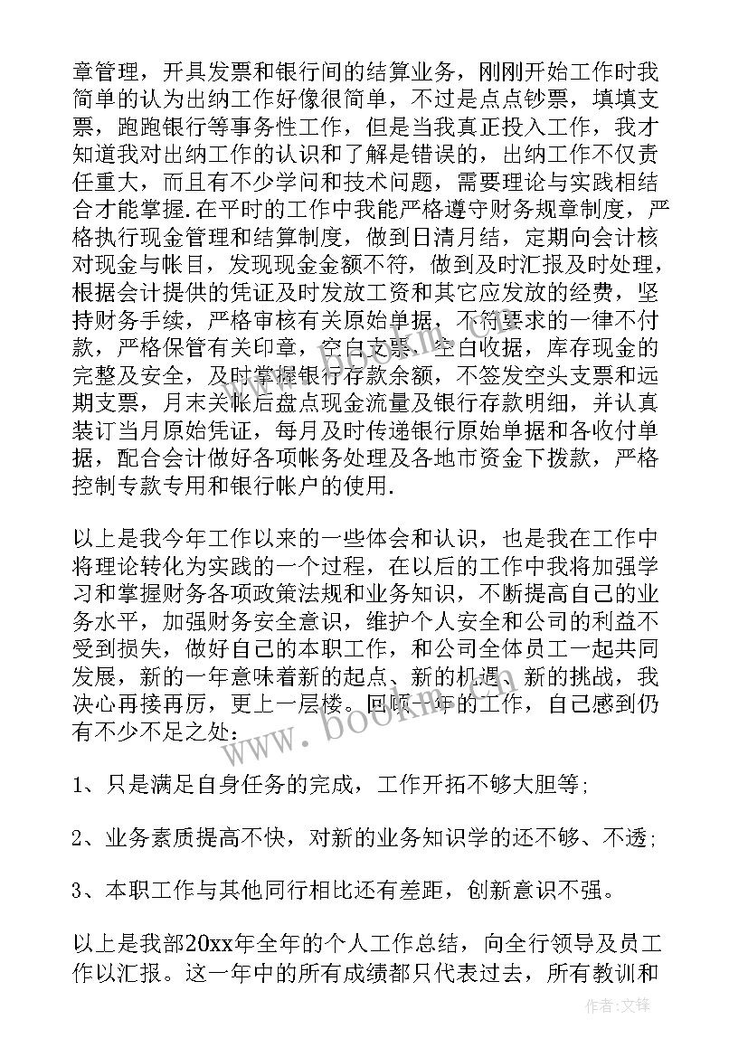 最新出纳工作总结不足之处 出纳年度工作总结(优秀9篇)