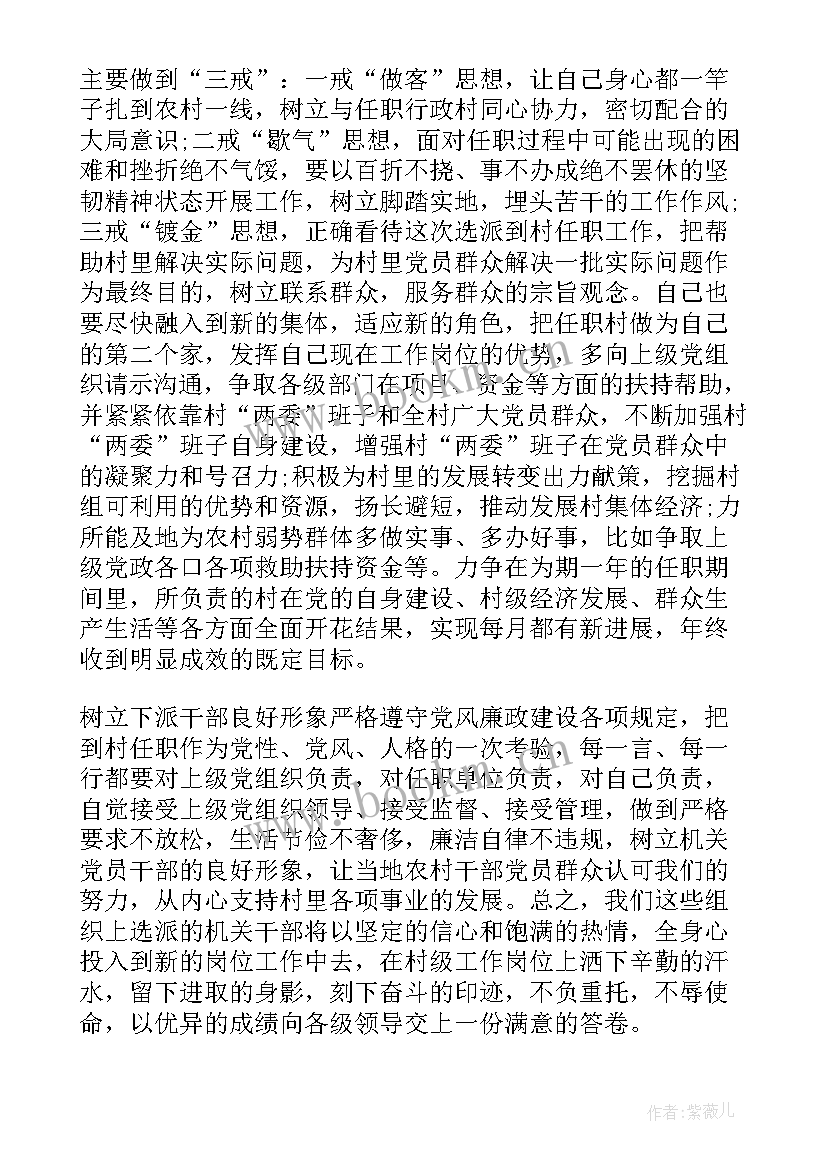 新任驻村第一书记表态发言稿(优秀5篇)