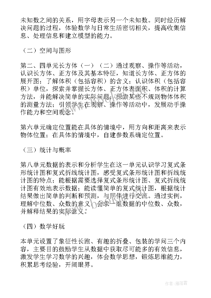 小学五年级下学期数学计算题 小学五年级数学下学期教学计划(优秀8篇)