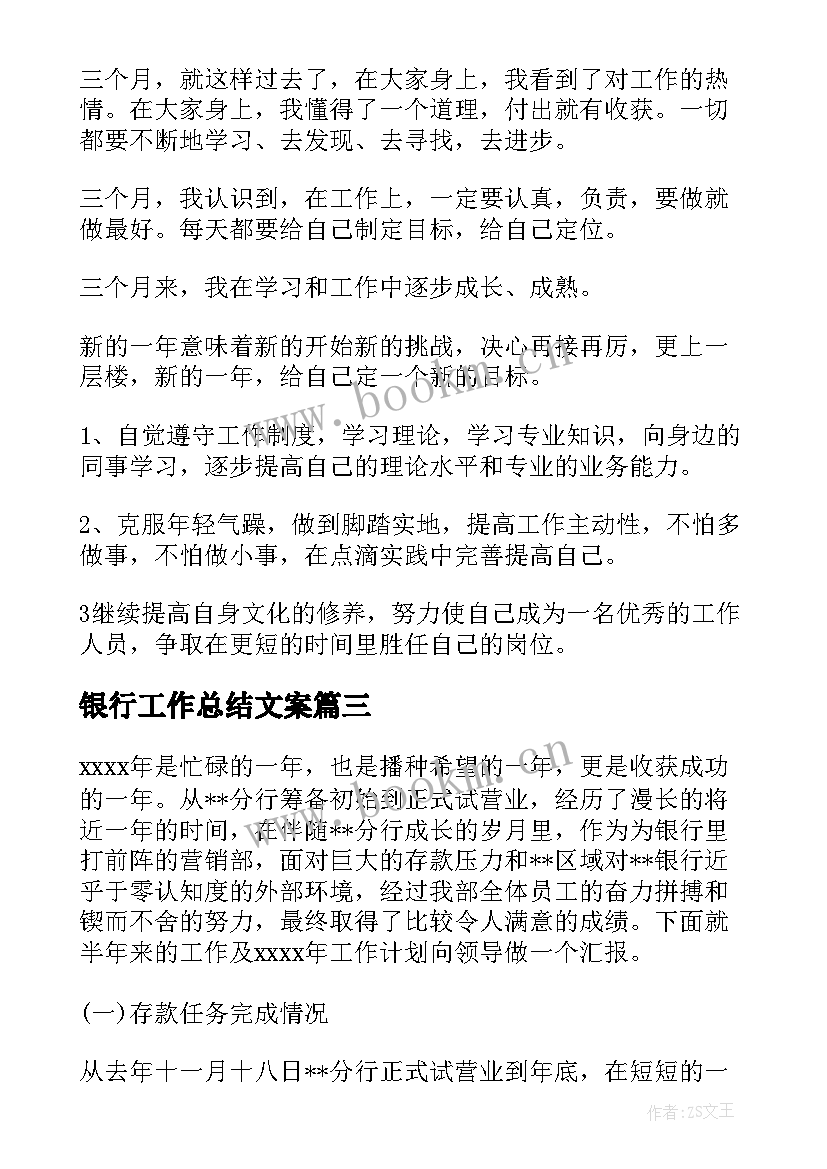 2023年银行工作总结文案(优秀7篇)