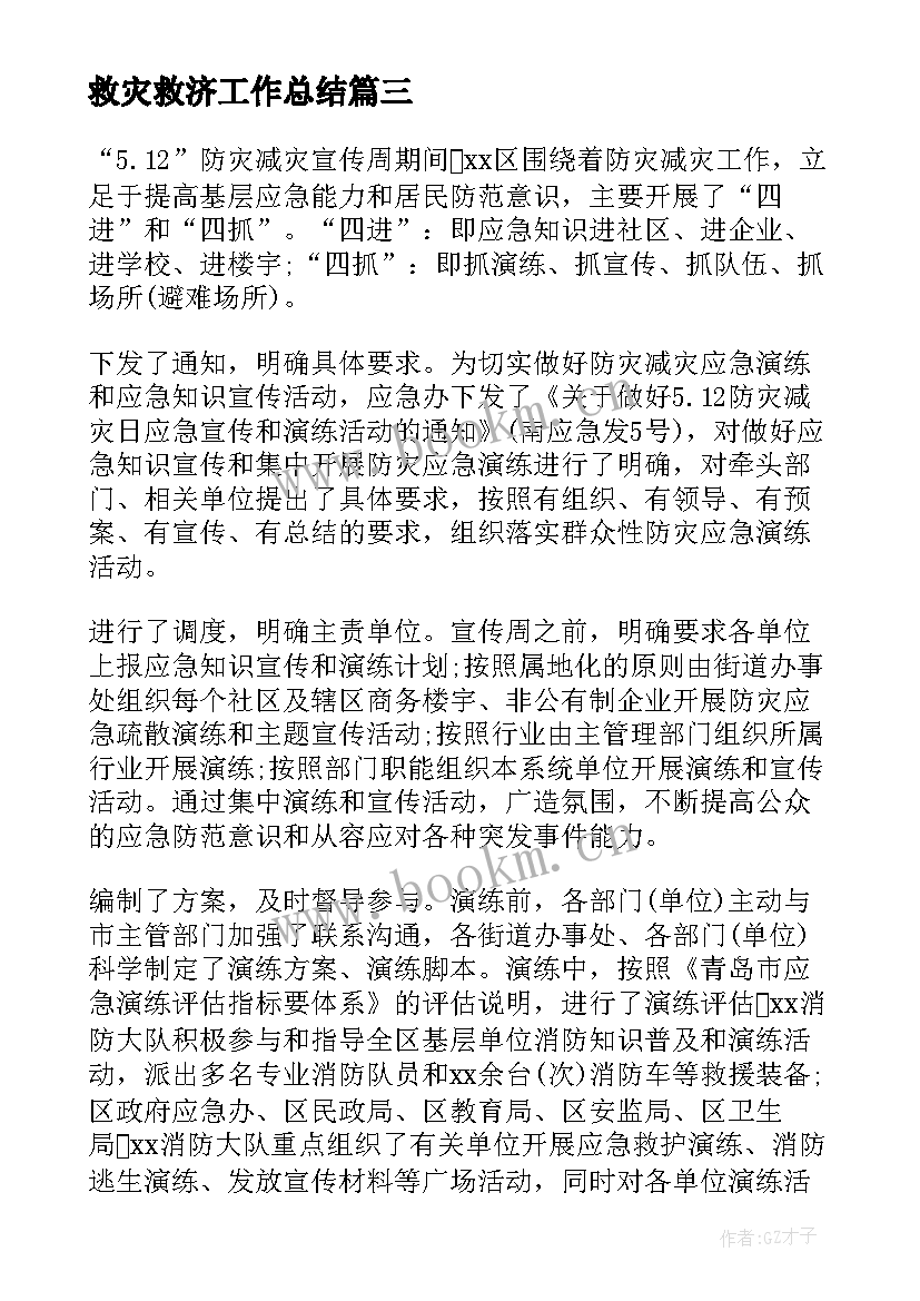 2023年救灾救济工作总结 防灾减灾救灾工作总结(汇总5篇)