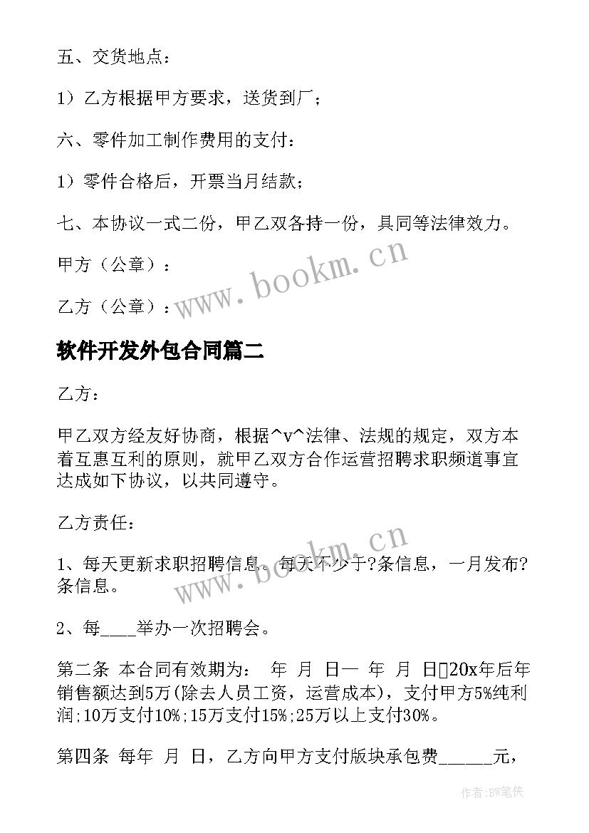 软件开发外包合同(实用5篇)