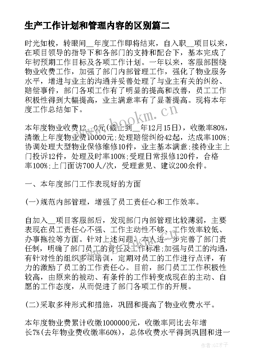 2023年生产工作计划和管理内容的区别 生产管理工作职责内容(精选9篇)