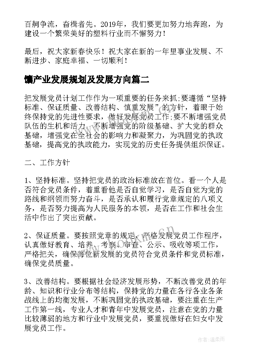 馕产业发展规划及发展方向 膜产业链工作计划(大全5篇)