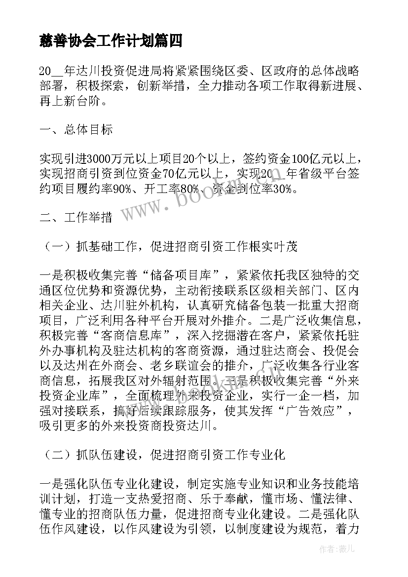 慈善协会工作计划(实用6篇)