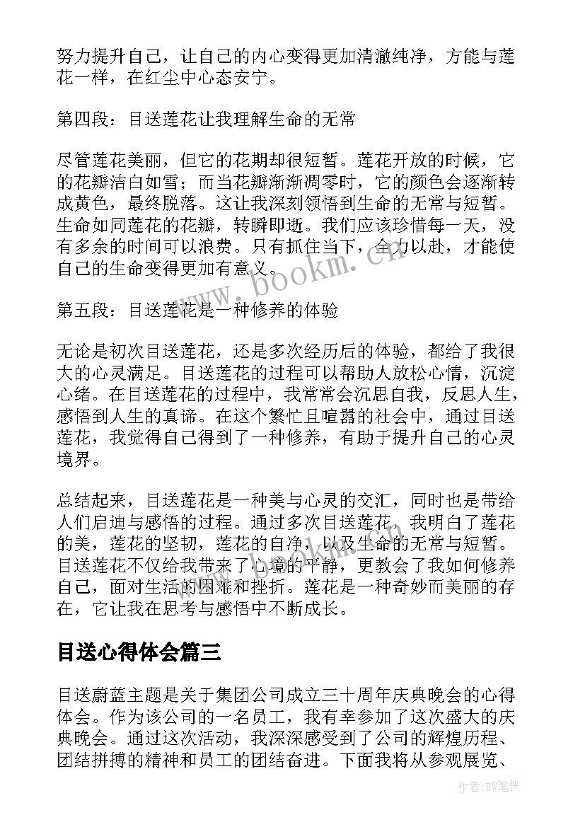 目送心得体会(模板10篇)