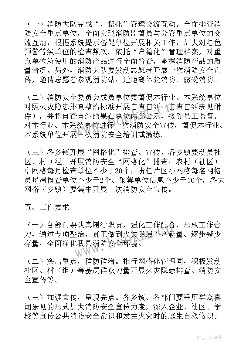 最新消防安全专项整治活动总结 消防安全专项整治活动方案(精选5篇)