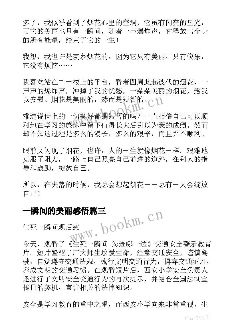 2023年一瞬间的美丽感悟 这一瞬间的美丽最美丽的一瞬间(精选5篇)