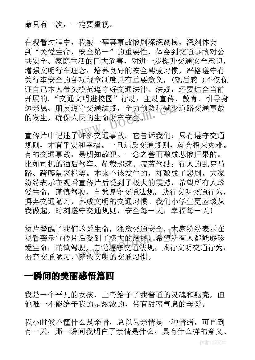 2023年一瞬间的美丽感悟 这一瞬间的美丽最美丽的一瞬间(精选5篇)