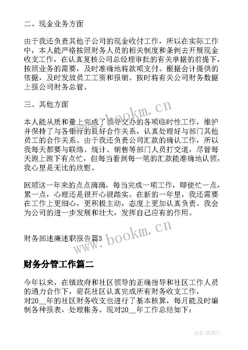 财务分管工作 财务部述廉述职报告(通用10篇)