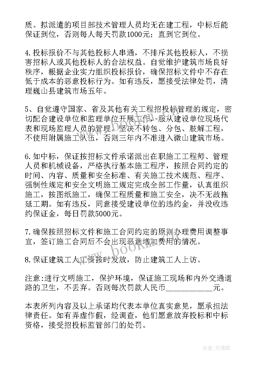 最新投标人的承诺或说明 投标人承诺书(优秀5篇)