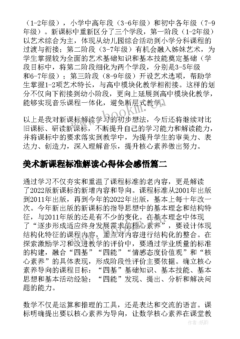 2023年美术新课程标准解读心得体会感悟(大全7篇)