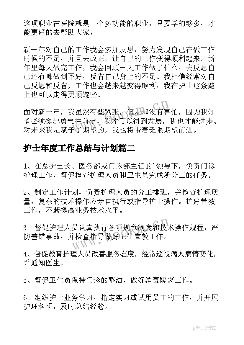 2023年护士年度工作总结与计划 护士年度工作计划(实用5篇)