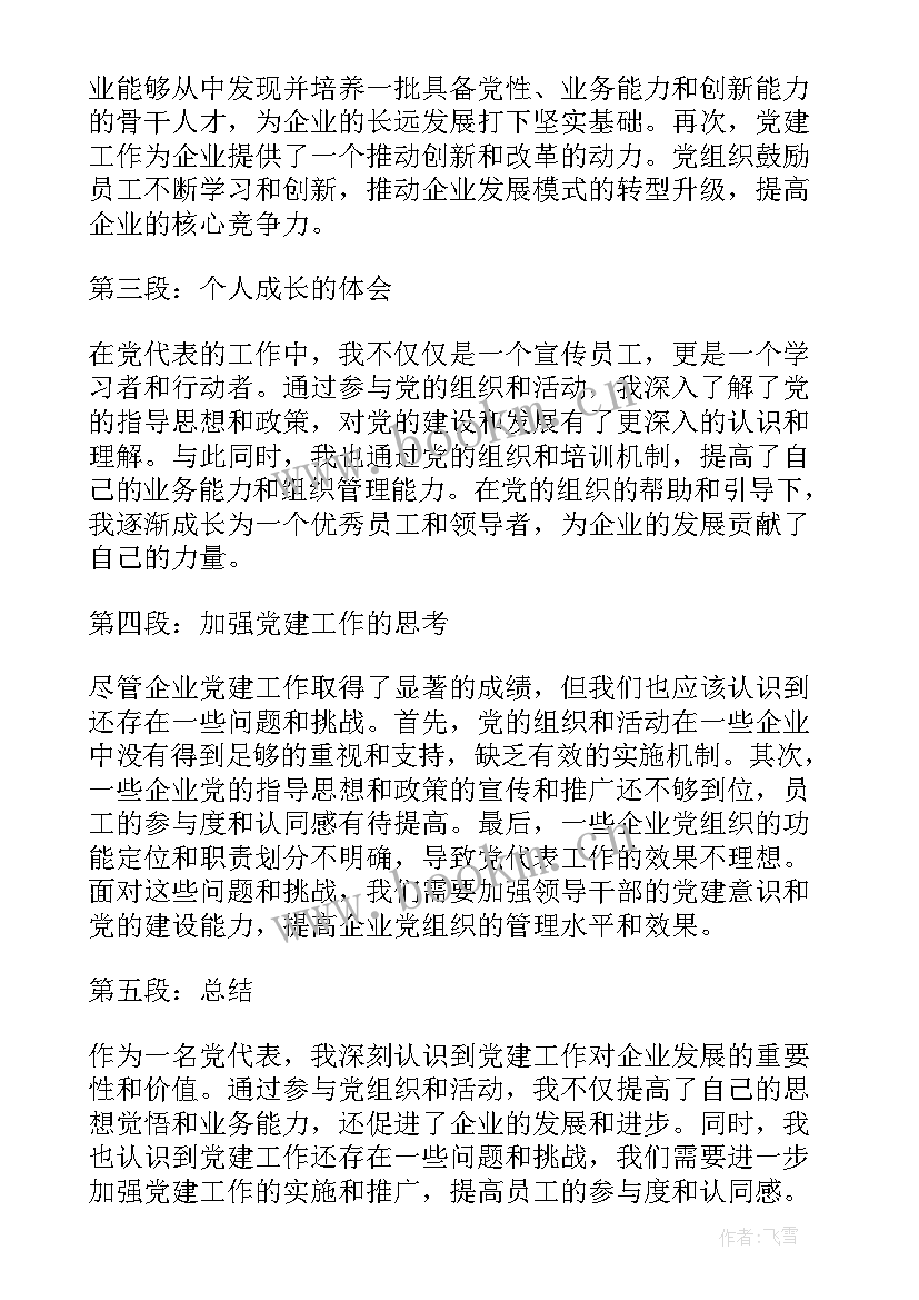 最新党代表心得体会 党代表培训心得体会(大全6篇)