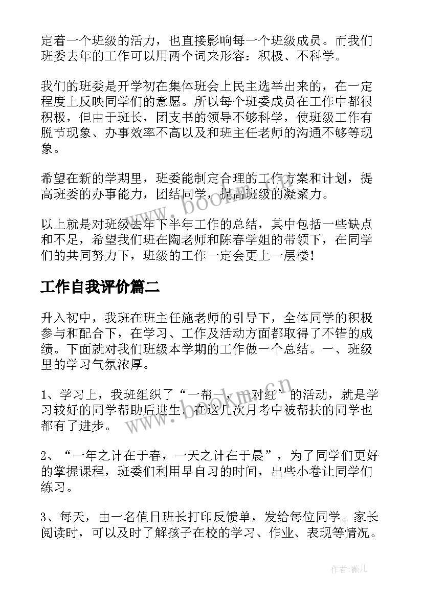 最新工作自我评价(优质8篇)