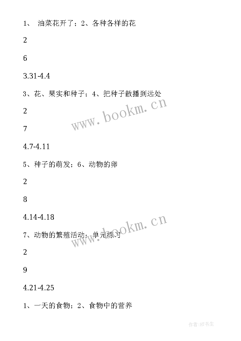 小学科学四年级教案教学计划(优秀9篇)