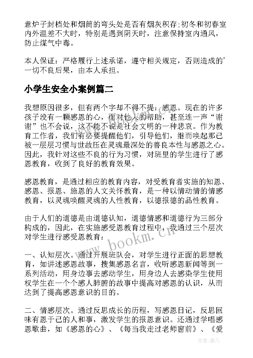 2023年小学生安全小案例 小学生的安全保证书(大全8篇)