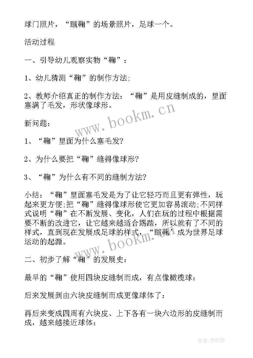 幼儿足球游戏教案大班(实用5篇)