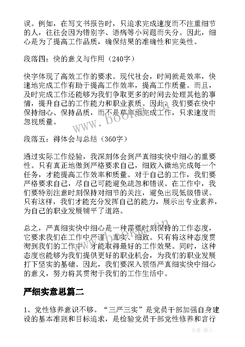 严细实意思 严真细实快中细心得体会(精选5篇)