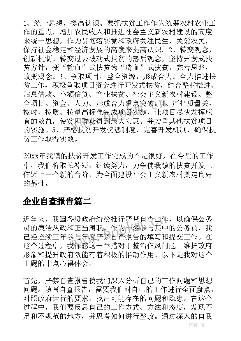 2023年企业自查报告(通用5篇)