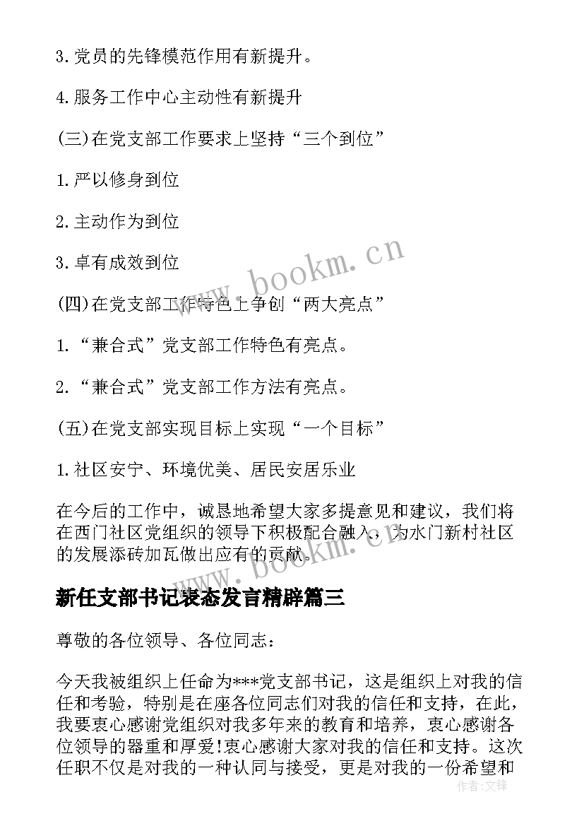 最新新任支部书记表态发言精辟(大全5篇)