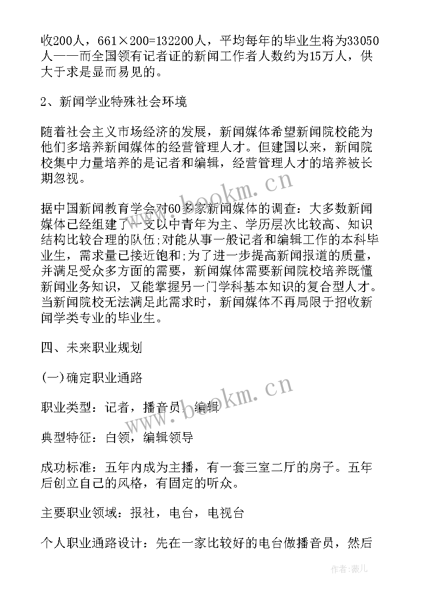 电商大学生职业规划论文 新闻专业大学生职业生涯规划(优质10篇)