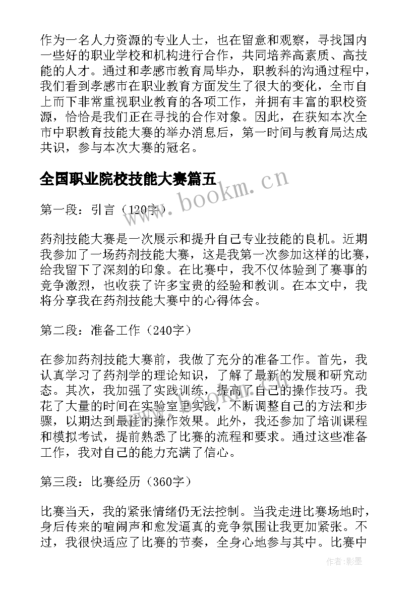 2023年全国职业院校技能大赛 色彩技能大赛心得体会(优秀7篇)