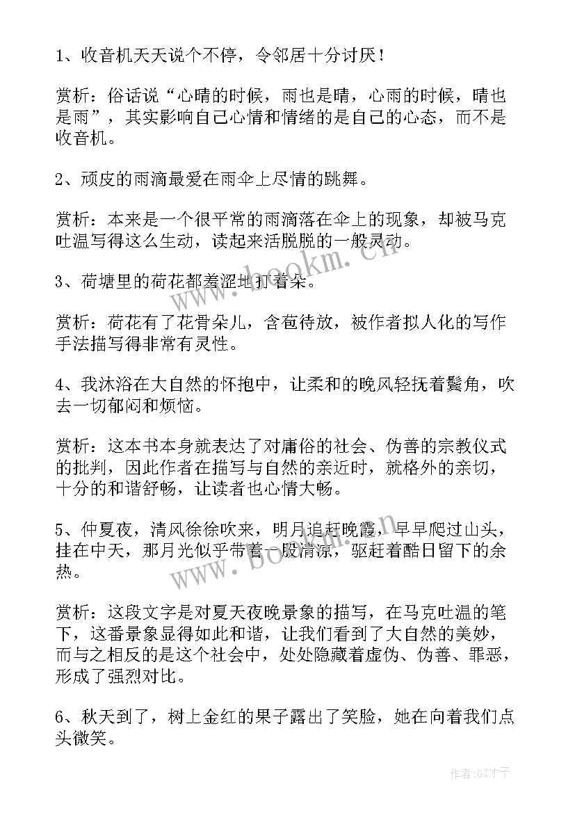 最新汤姆索亚历险记感悟(模板5篇)