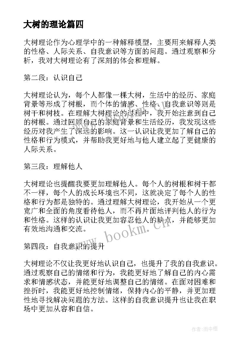 最新大树的理论 很火的大树理论和成功励志启示大树理论(优秀5篇)