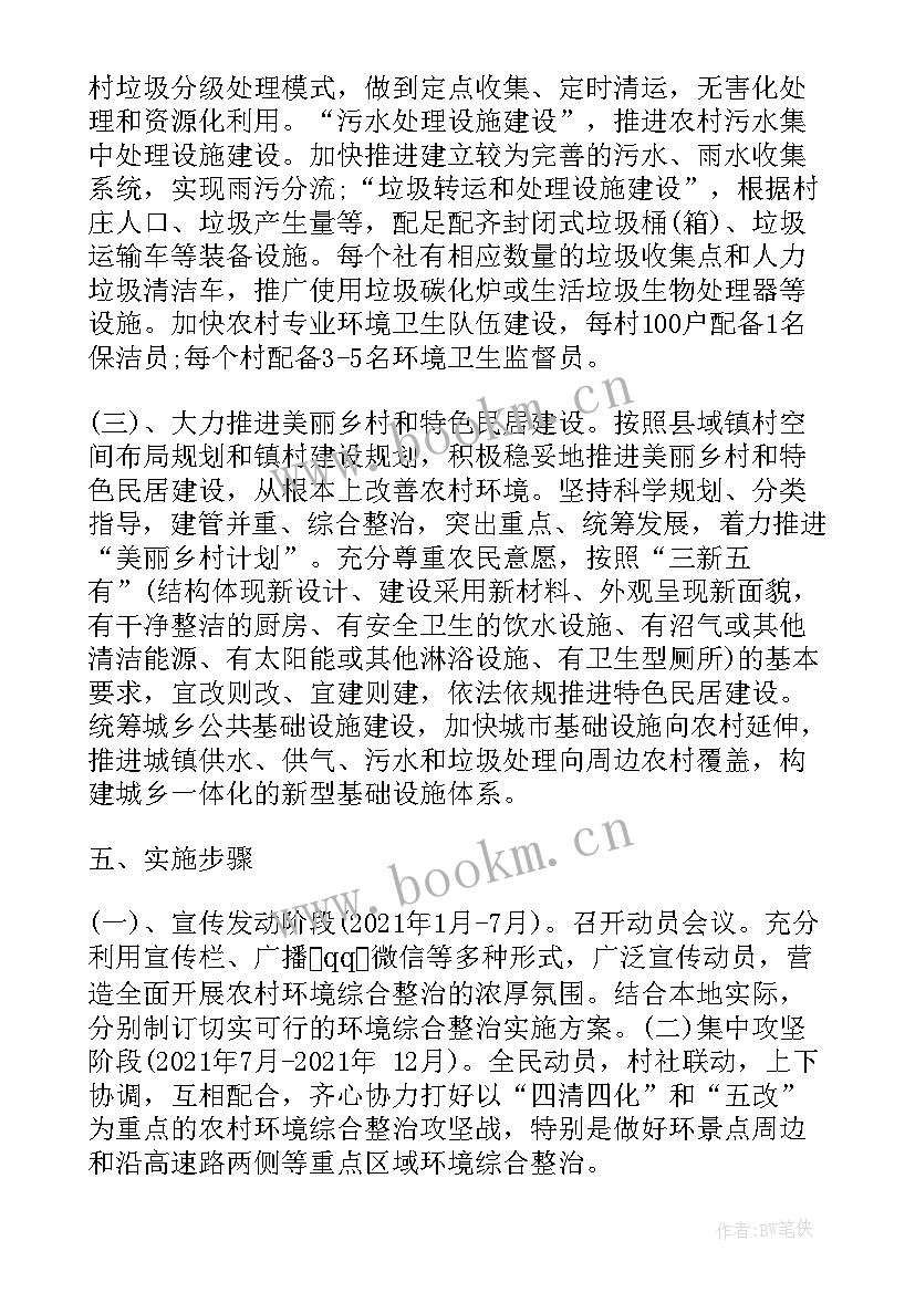 2023年农村人居环境整治 农村环境卫生整治工作方案(实用6篇)