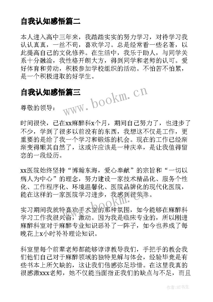 2023年自我认知感悟 个人自我认知报告(精选9篇)