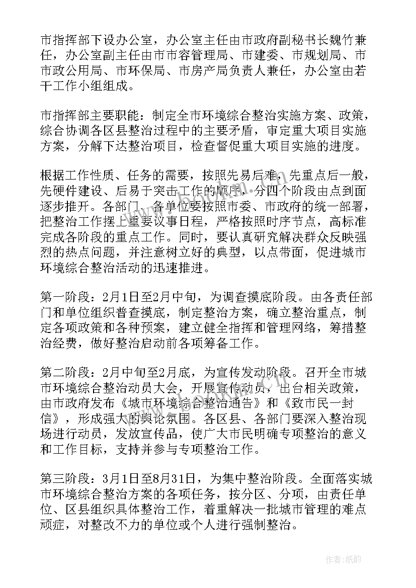 最新环境综合整治工作方案(精选8篇)