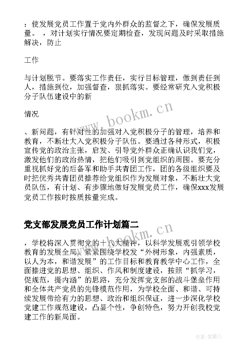 党支部发展党员工作计划(大全8篇)