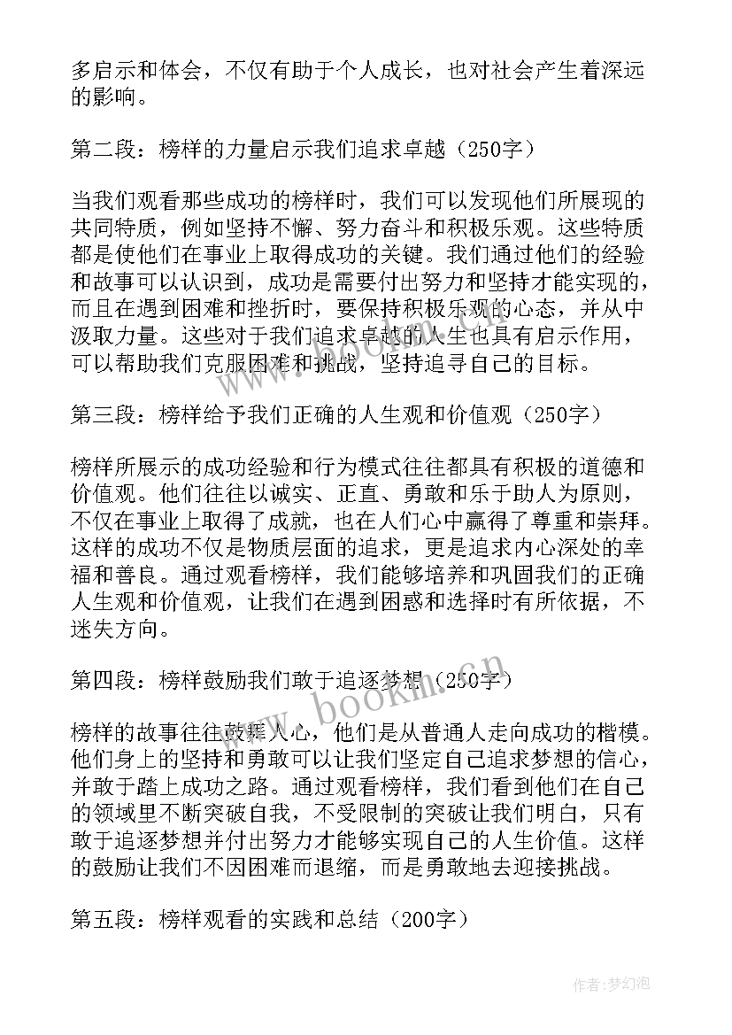 最新观看榜样心得体会(大全6篇)